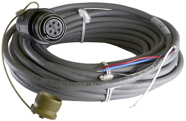 TURCK Female x Free Leads Military Style Cable, 6 pin, 13m, TPE/Charcoal Gray / With Closure Caps